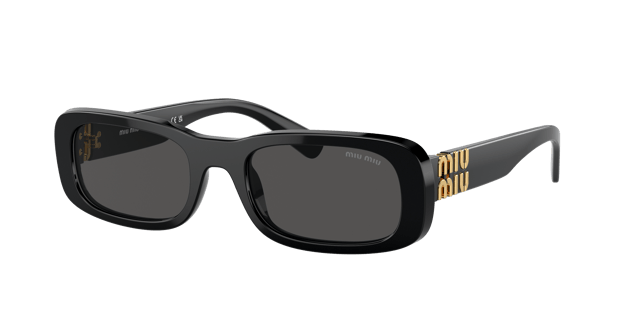 MIU MIU MU 08ZS Black - Women Luxury Sunglasses, Dark Grey Lens