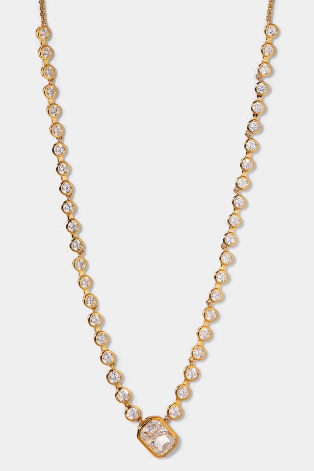 BROOKLYN EMERALD CZ ADJUSTABLE V NECKLACE