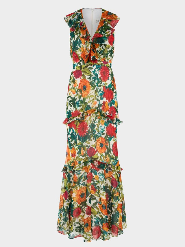 Rita Dress in Mandevilla Foliage