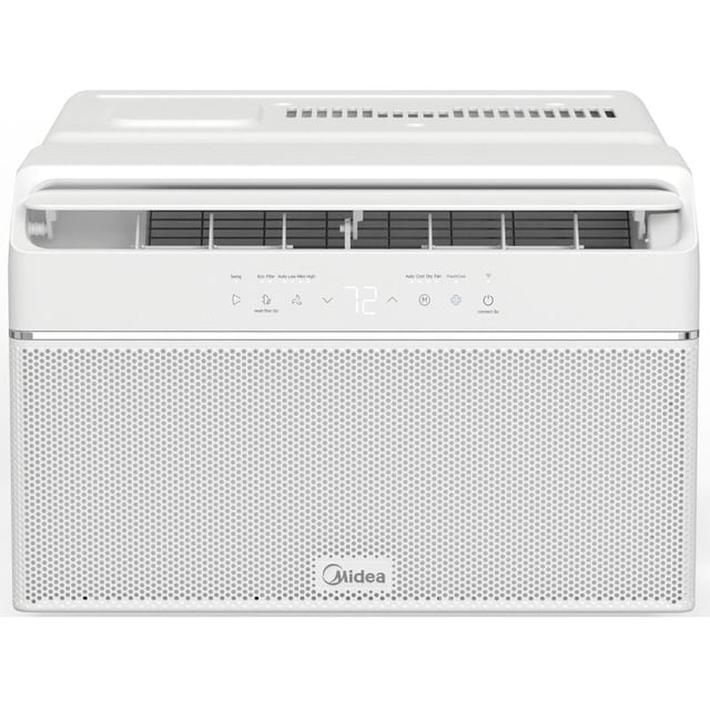 Midea QB Series 10,000 BTU U Plus Shaped Smart Energy Star Window Air Conditioner with Inverter, 3 Fan Speeds, Sleep Mode & Remote Control - White