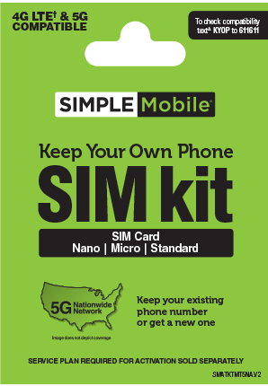 Keep Your Own Phone SIM Kit|SimpleMobile