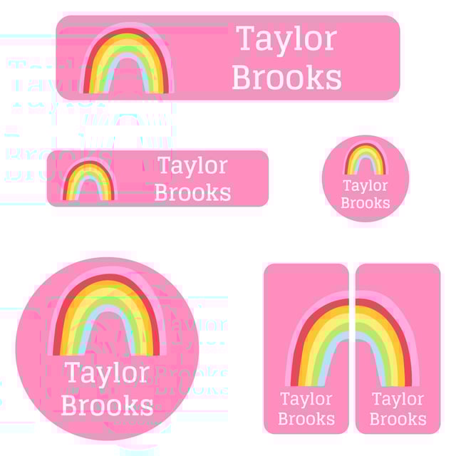 Rainbows Kindergarten Labels Pack