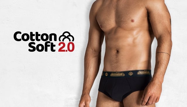 aussieBum Men's CottonSoft 2.0 Black Brief Underwear - M
