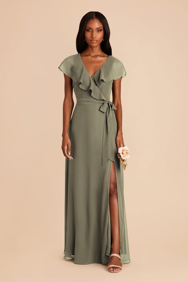 Jackson Chiffon Dress - Thyme