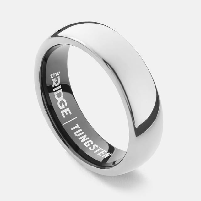 Ridge 6mm Rounded Ring Set - Mopane Wood
