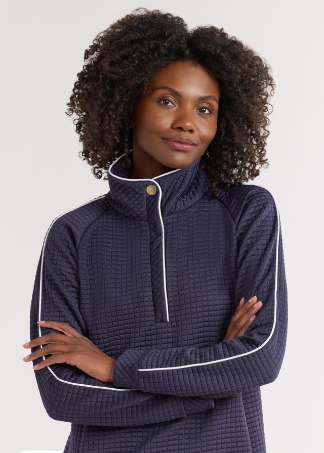 Pearl Pullover in Waffle (Navy)