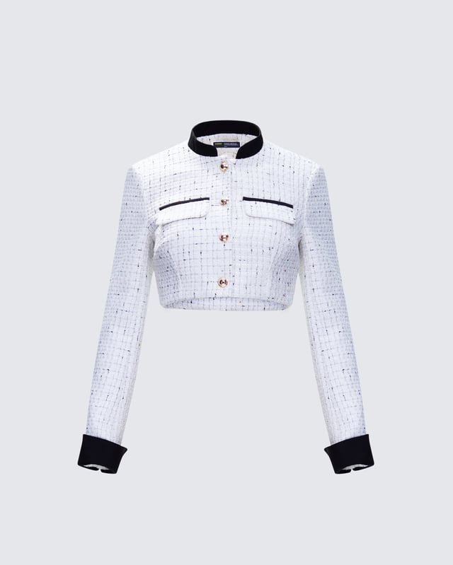 Pippa Ivory Tweed Cropped Jacket