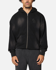 Saint Morta Gothic Zip Hoodie Sunfade Black