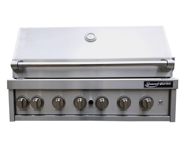Grand Turbo 40" 6-Burner Built-in BBQ Gas Grill - Natural Gas - B4019NG