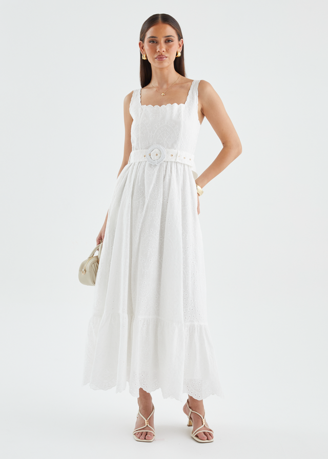 Kamilla Maxi Dress - White Anglaise