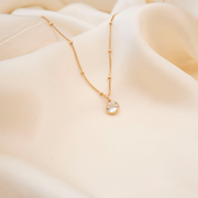 Gold Satellite Necklace with Crystal Charm