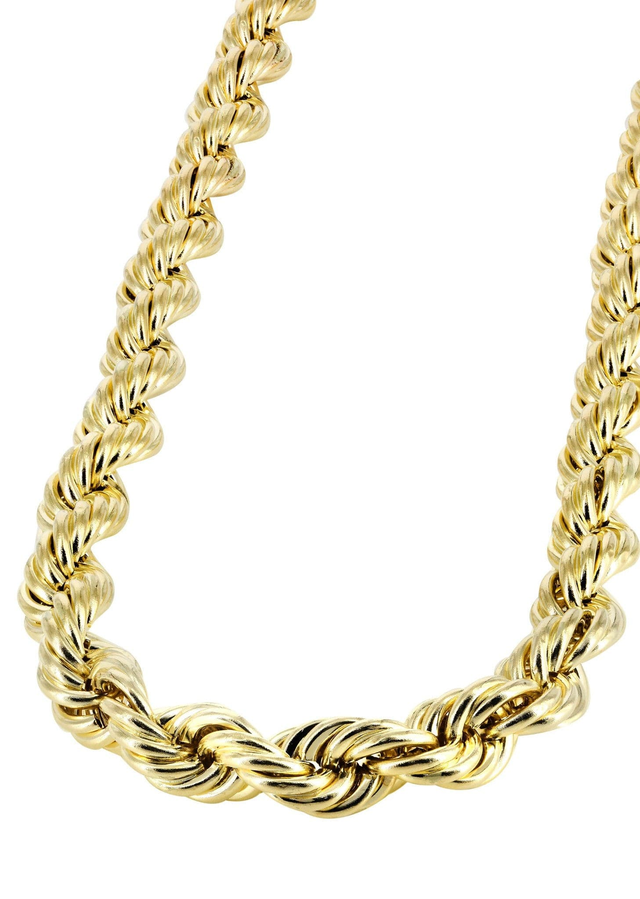 Mens Semi Solid Rope Chain 10K Gold