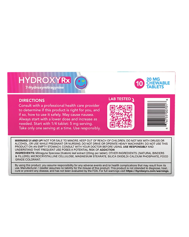 HydroxyRx Plant Alkaloid 7-OH 20MG Tablets - 10 CT