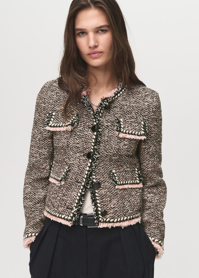 Pocket tweed jacket - Women | MANGO USA