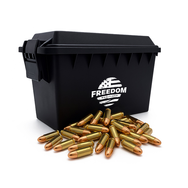 Bulk Freedom Munitions 9mm Luger Ammo- 124 Gr Round Nose (RN), 500 rounds, Remanufactured