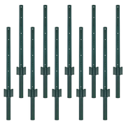 Set of 10 Pack Fence Posts 3ft Length Fence Post Sturdy U-Post Coated Green Poles Support BG599