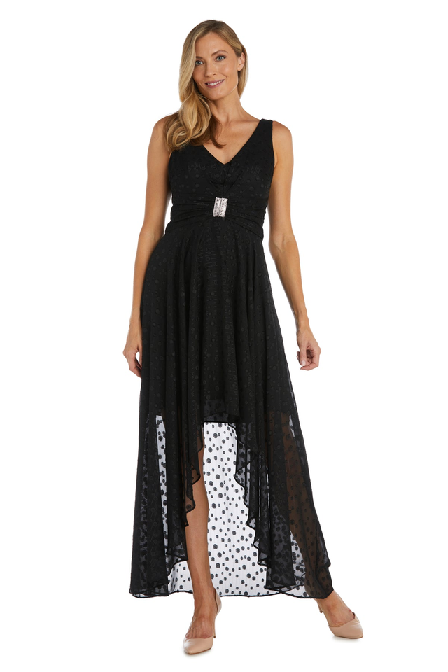 High-Low Polka Dot Chiffon Dress