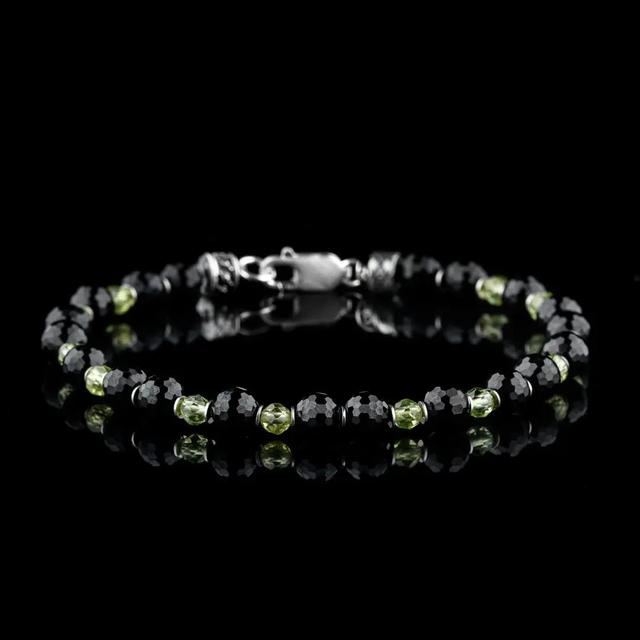 Peridot - Black Spinel Bracelet I (4-6mm)