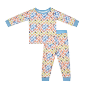 Sunset Checker Long Bamboo Pajamas