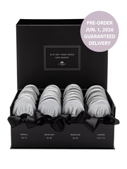 2026 June Pre-Order - 20 Pairs of Silver Glitter Rescue Flats (BLACK Display Box)