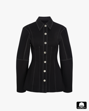 Structured Balloon Sleeve Shirt