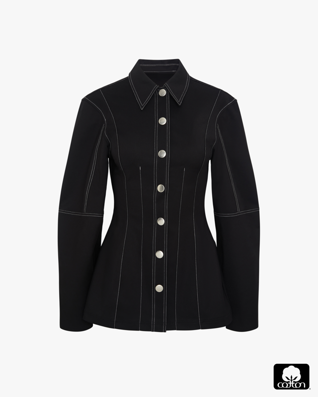 Structured Balloon Sleeve Shirt