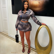 Route skirt set (Grey/brown)