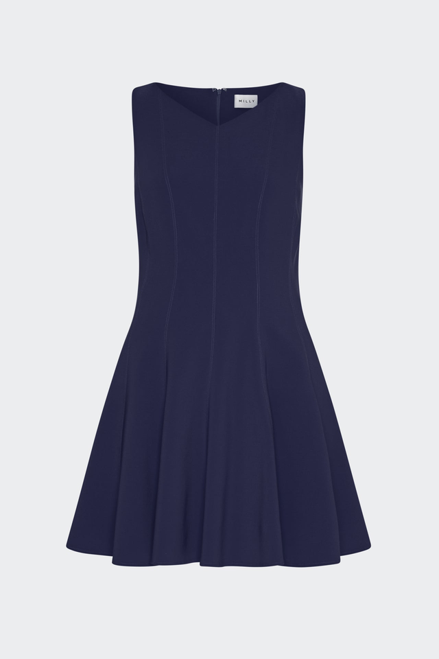 Sleeveless Stretch Cady Fit And Flare Dress