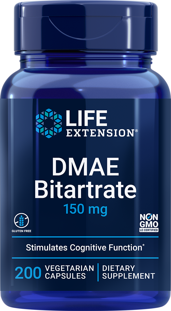 DMAE Bitartrate , 150 mg, 200 vegetarian capsules