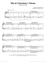 Mia and Sebastian's Theme (from La La Land) (arr. Phillip Keveren) sheet music (intermediate) for piano solo