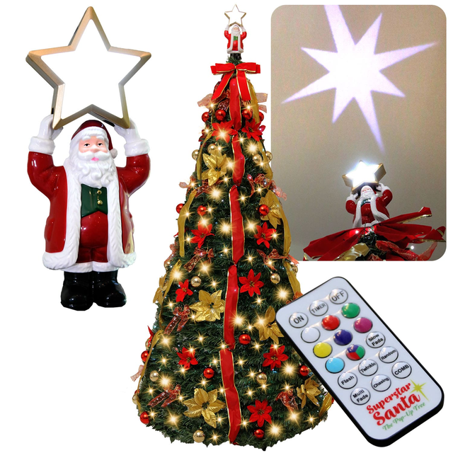 Superstar Santa Pop-Up Christmas Tree by Star Shower