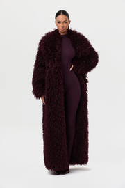 Faux Fur Plush Long Coat