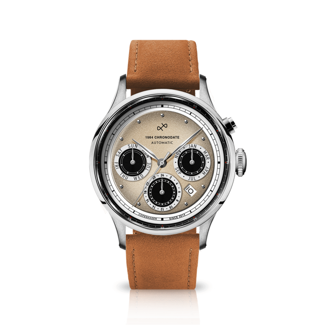 1564 Chronodate Automatic, Steel / Off White