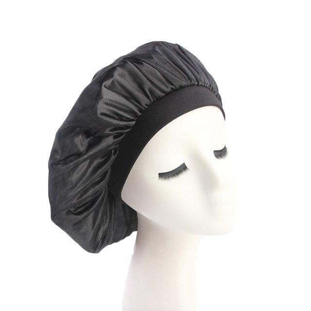 Black Wide Band Silky Bonnet