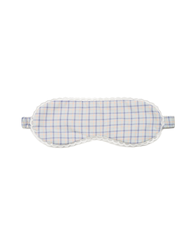 The Sleep Mask: French Poplin Blue Check