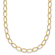 14K Yellow Gold Oval Link Necklace