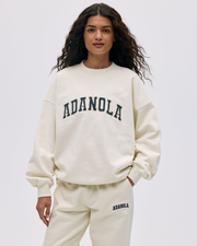Varsity Oversized Sweatshirt - Marshmallow White/Midnight Blue