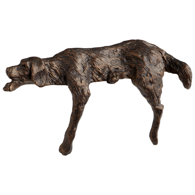 Lazy Dog Sculpture - Rustic Iron Art with 4 Lights in Brown-Bronze-Rust Finish for Home Decor