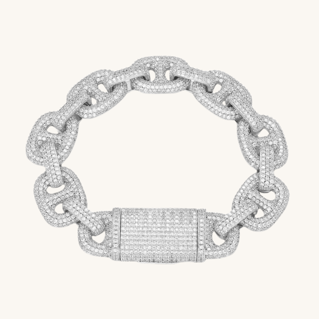 Silver Icy Bold Link Bracelet