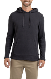 RF CABIN-LONG SLEEVE HOODED WAFFLE HENLEY W/ KANGAROO PKT