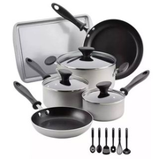 Farberware 15PC Aluminum Cookware Set 350F Silver Reliance Tools Pot Pan