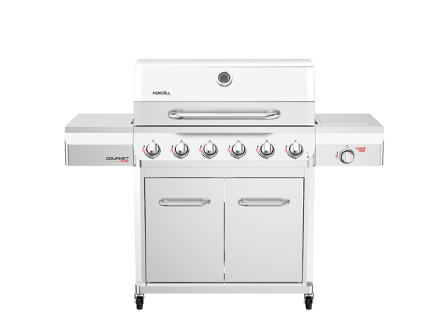 Gourmet Pro 6-Burner Stainless Steel Gas Grill with Searing Side Burner
