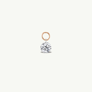 Small Round Pierced Diamond Charm for Huggies