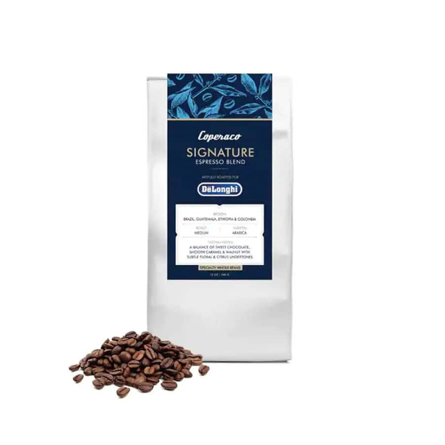 De’Longhi Signature Espresso Blend Coffee, 100% Arabica, Medium Roast, (Whole Bean) 12 oz