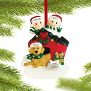 Couple with Dog Personalized Resin Ornament