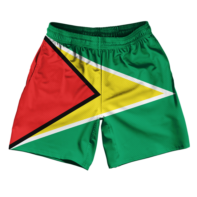 Adult X-Large Guyana Country Flag Athletic Running Fitness Exercise Shorts Final Sale sxl5