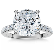 Certified 3.40Ct Round Cut Diamond Engagement Ring Gold Lab Grown