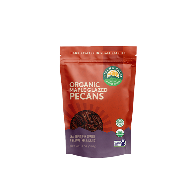 Organic <br> Roasted Maple Glazed Pecans