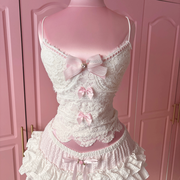 Angel's Serenade Bow Lace Cami Top (White)