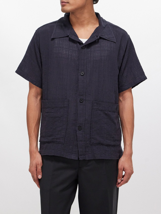 Senior patch-pocket cotton shirt